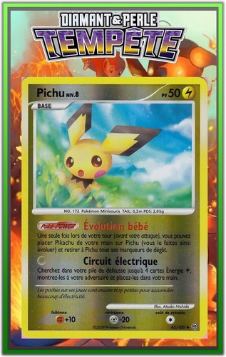 Pichu reverse dp07 tempête - reverse, dp07:tempête